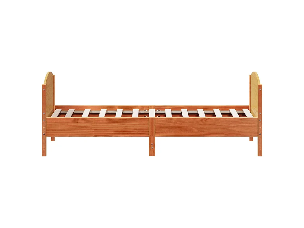 Cadre de lit sans matelas cire marron 90x200 cm bois pin massif
