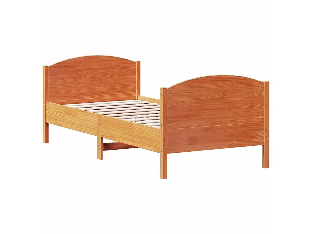 Cadre de lit sans matelas cire marron 90x200 cm bois pin massif