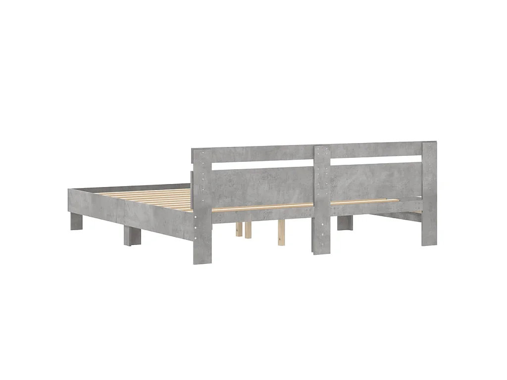 Giroletto Testiera Grigio Cemento 160x200 cm Legno Multistrato