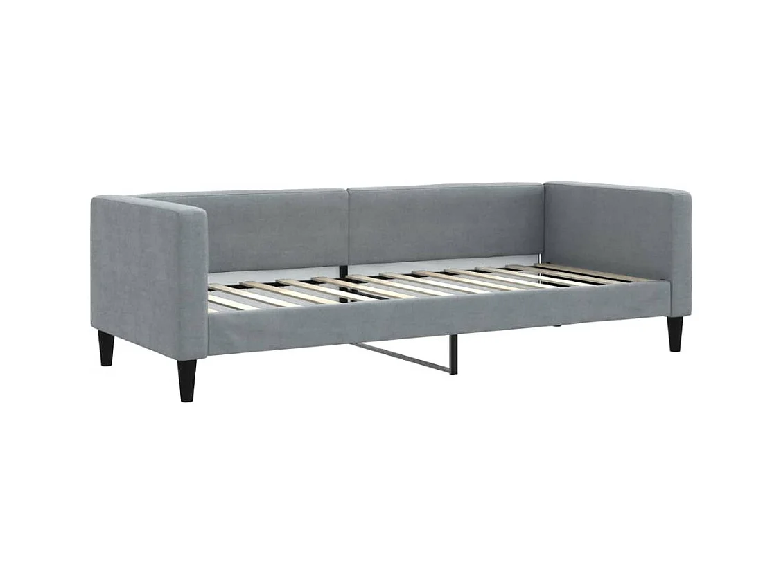 Tagesbett Ausziehbar mit Schubladen Hellgrau 80x200 cm Stoff