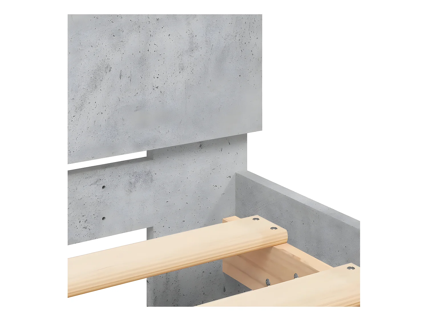 Cadre de lit avec LED sans matelas gris béton 180x200 cm