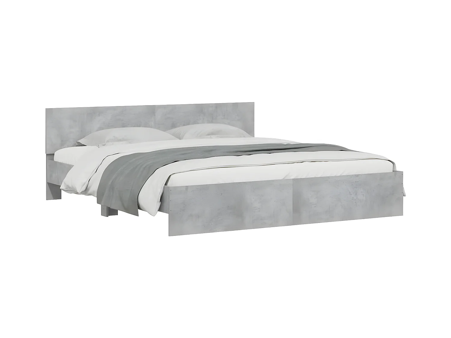 Cadre de lit avec LED sans matelas gris béton 180x200 cm