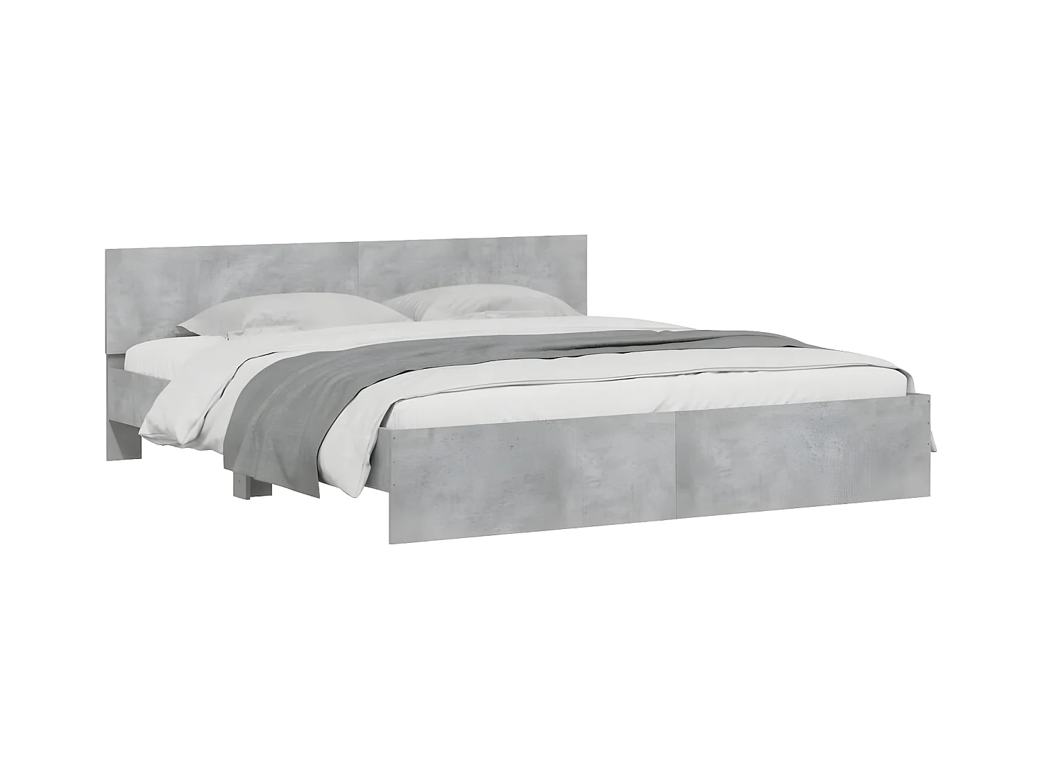 Cadre de lit avec LED sans matelas gris béton 180x200 cm