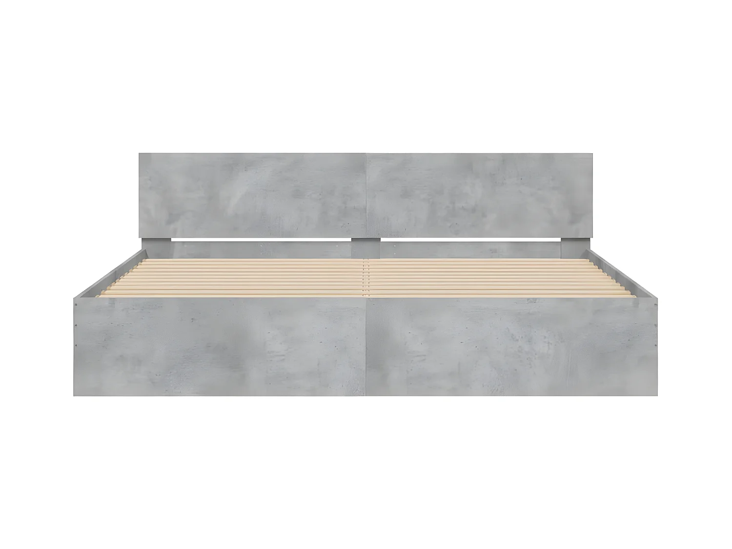 Cadre de lit avec LED sans matelas gris béton 180x200 cm