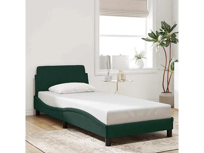 Bettgestell "Dover" Dunkelgrün 90x190 cm Samt