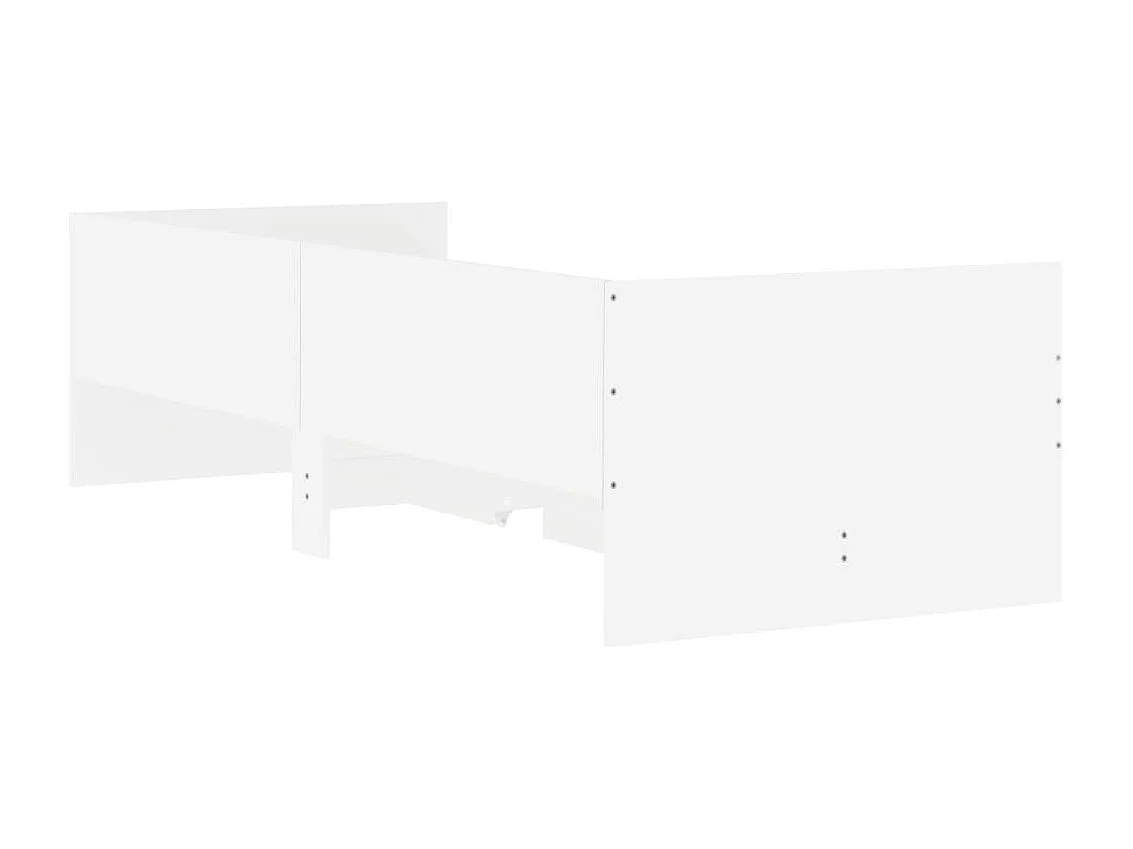 Cadre de lit avec tiroirs sans matelas blanc 100x200 cm