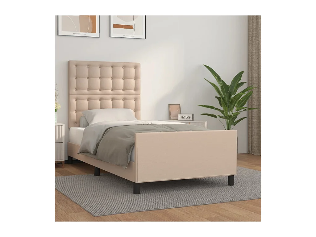 Cadre de lit sans matelas cappuccino 90x200 cm similicuir