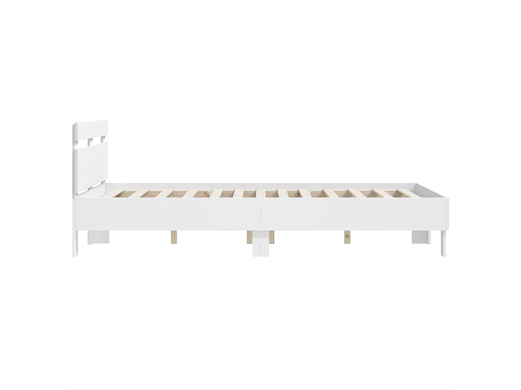 Giroletto con Testiera Bianco 135x190 cm in Legno Multistrato