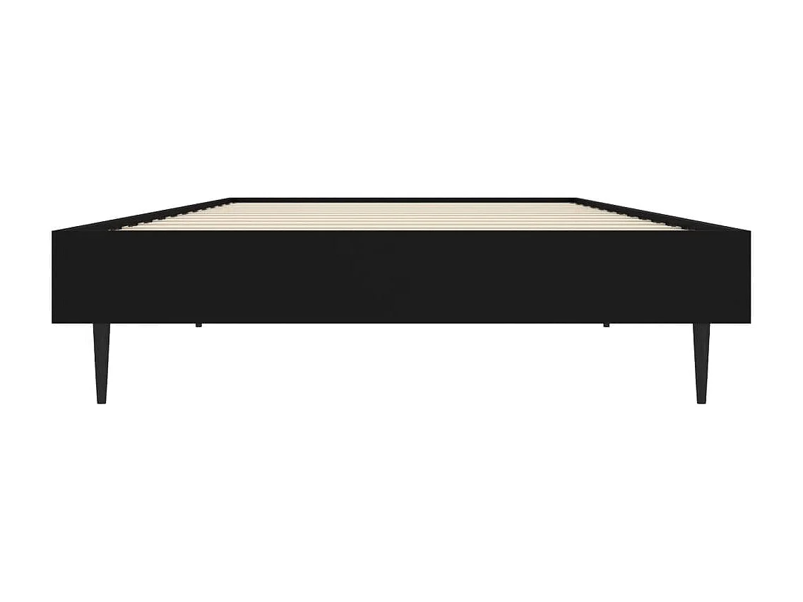 Bedframe bewerkt hout zwart 75x190 cm