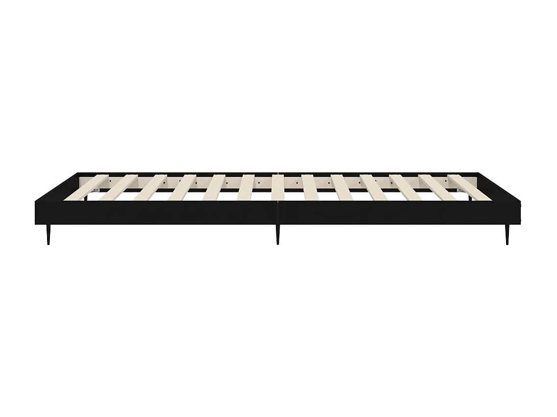 Bedframe bewerkt hout zwart 75x190 cm