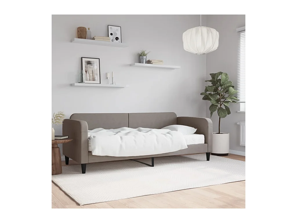 Lit de jour avec matelas taupe 80x200 cm tissu