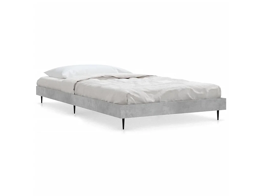 Cadre de lit sans matelas gris béton 90x190 cm