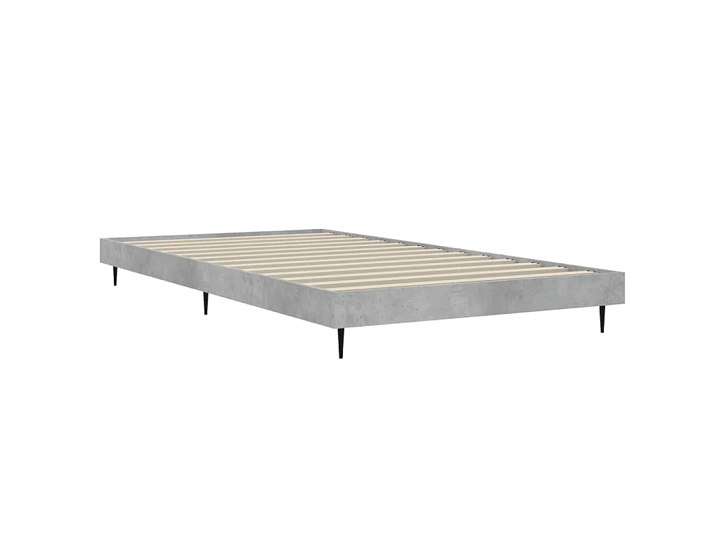 Cadre de lit sans matelas gris béton 90x190 cm