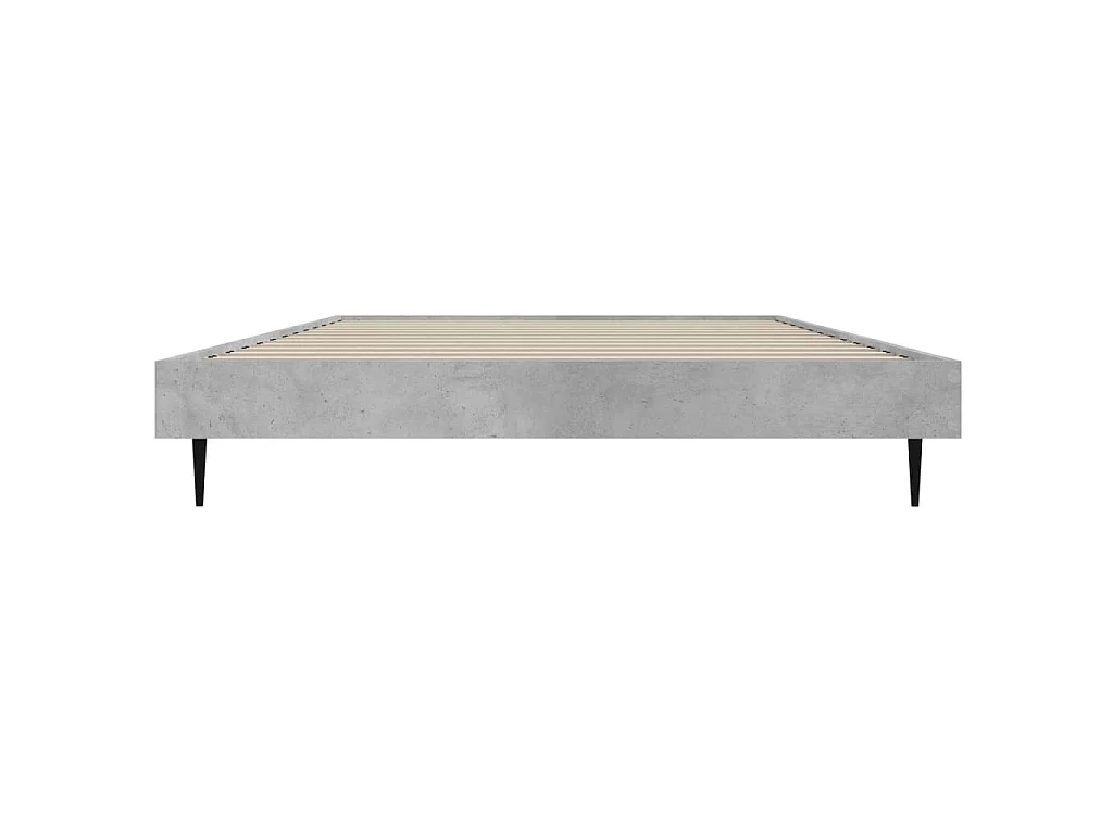 Cadre de lit sans matelas gris béton 90x190 cm