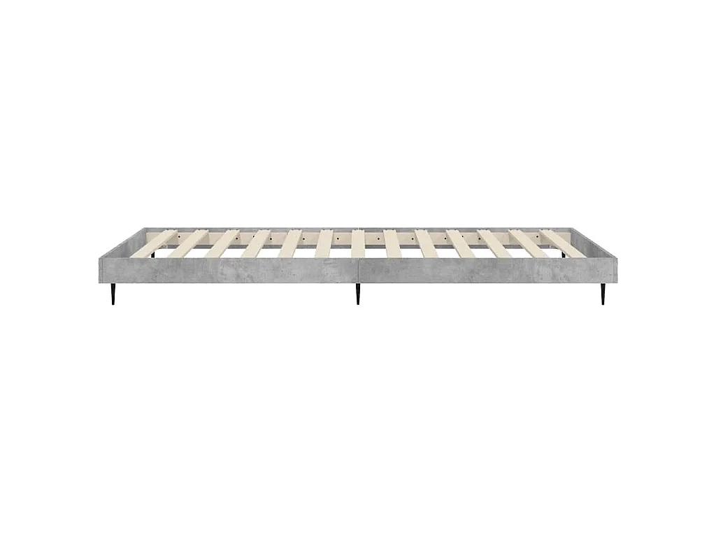 Cadre de lit sans matelas gris béton 90x190 cm