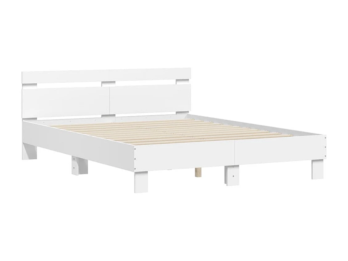 Cadre de lit avec LED sans matelas blanc 140x200 cm