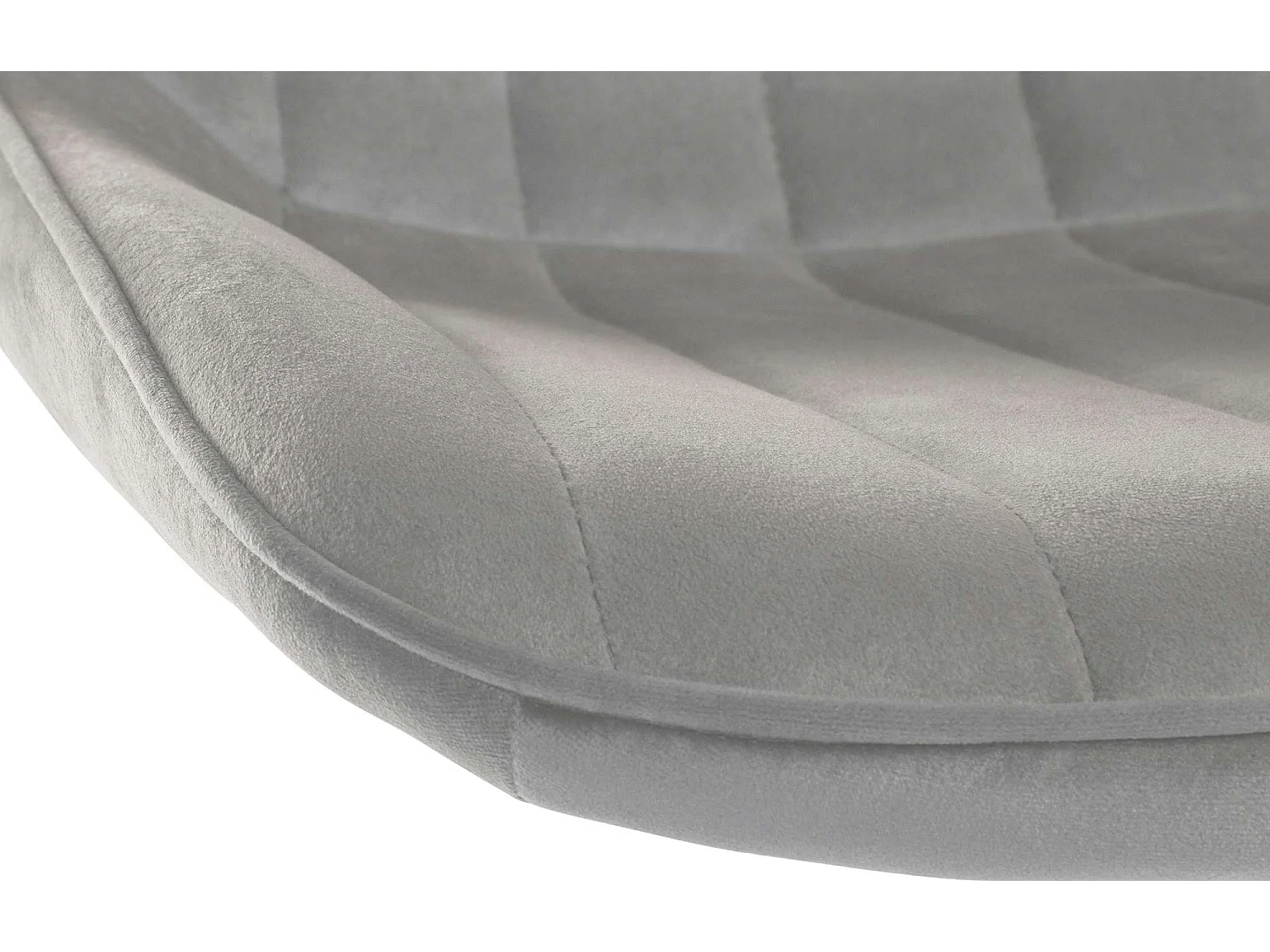 Tabouret de bar - Velours & Blanc - Gris - Toni