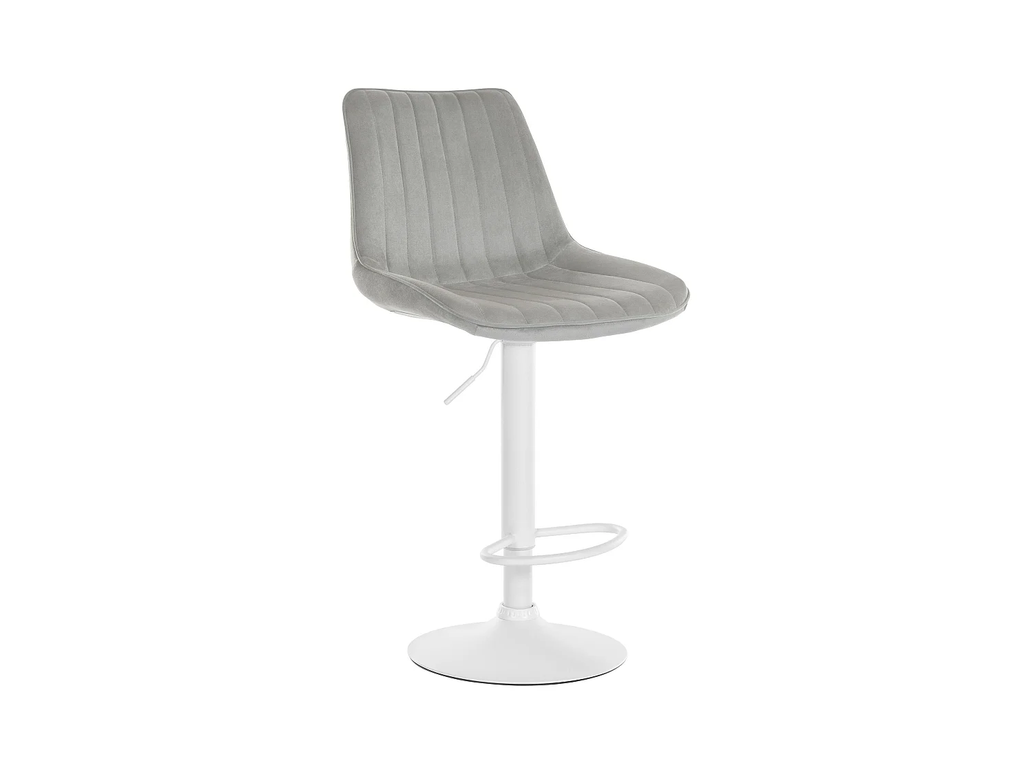 Tabouret de bar - Velours & Blanc - Gris - Toni