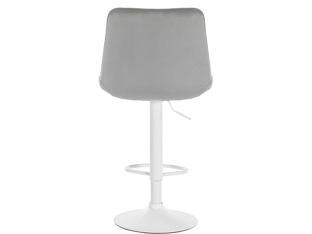 Tabouret de bar - Velours & Blanc - Gris - Toni