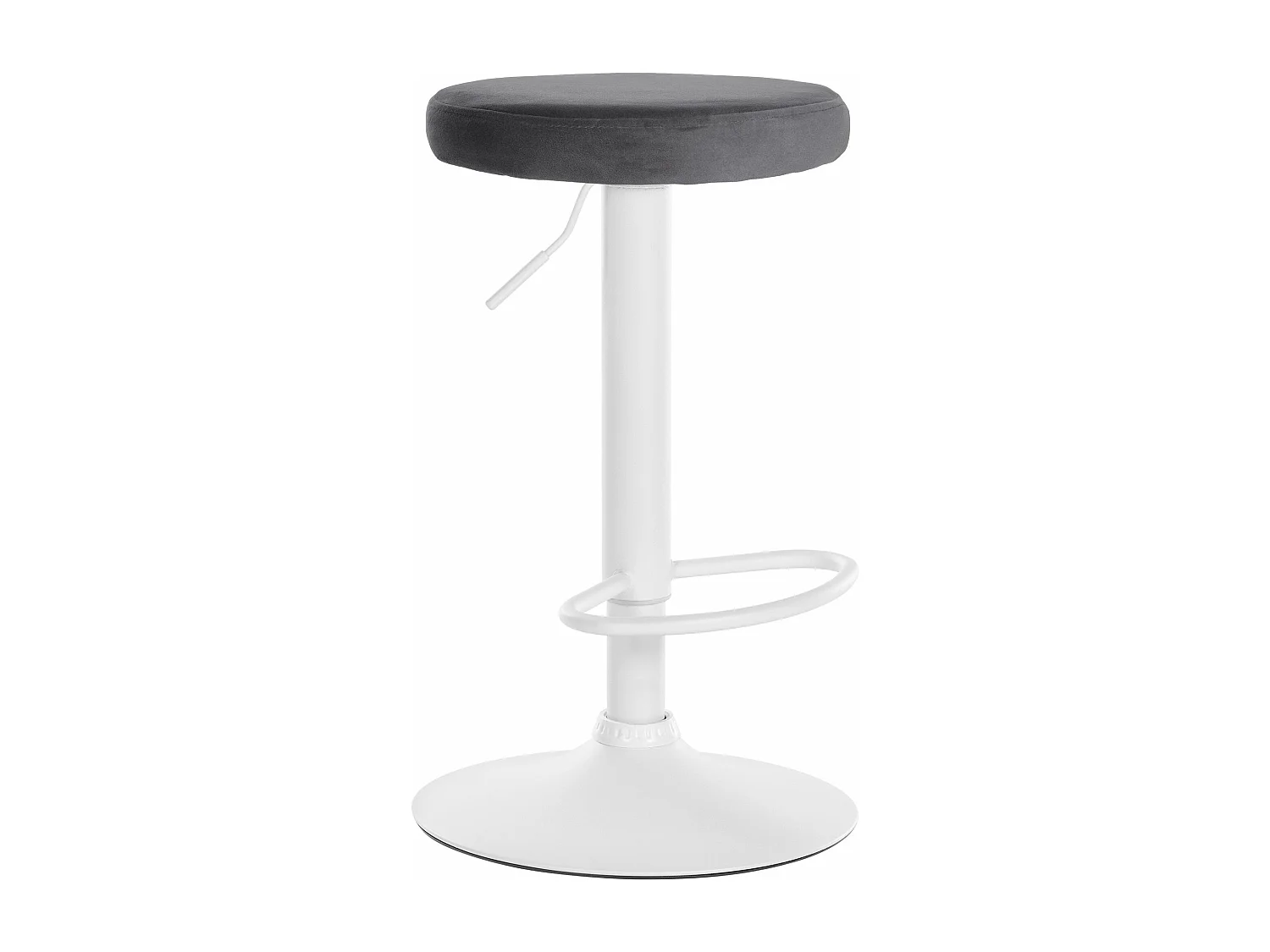 Tabouret de bar - Velours & Blanc - Gris foncé - Ponte