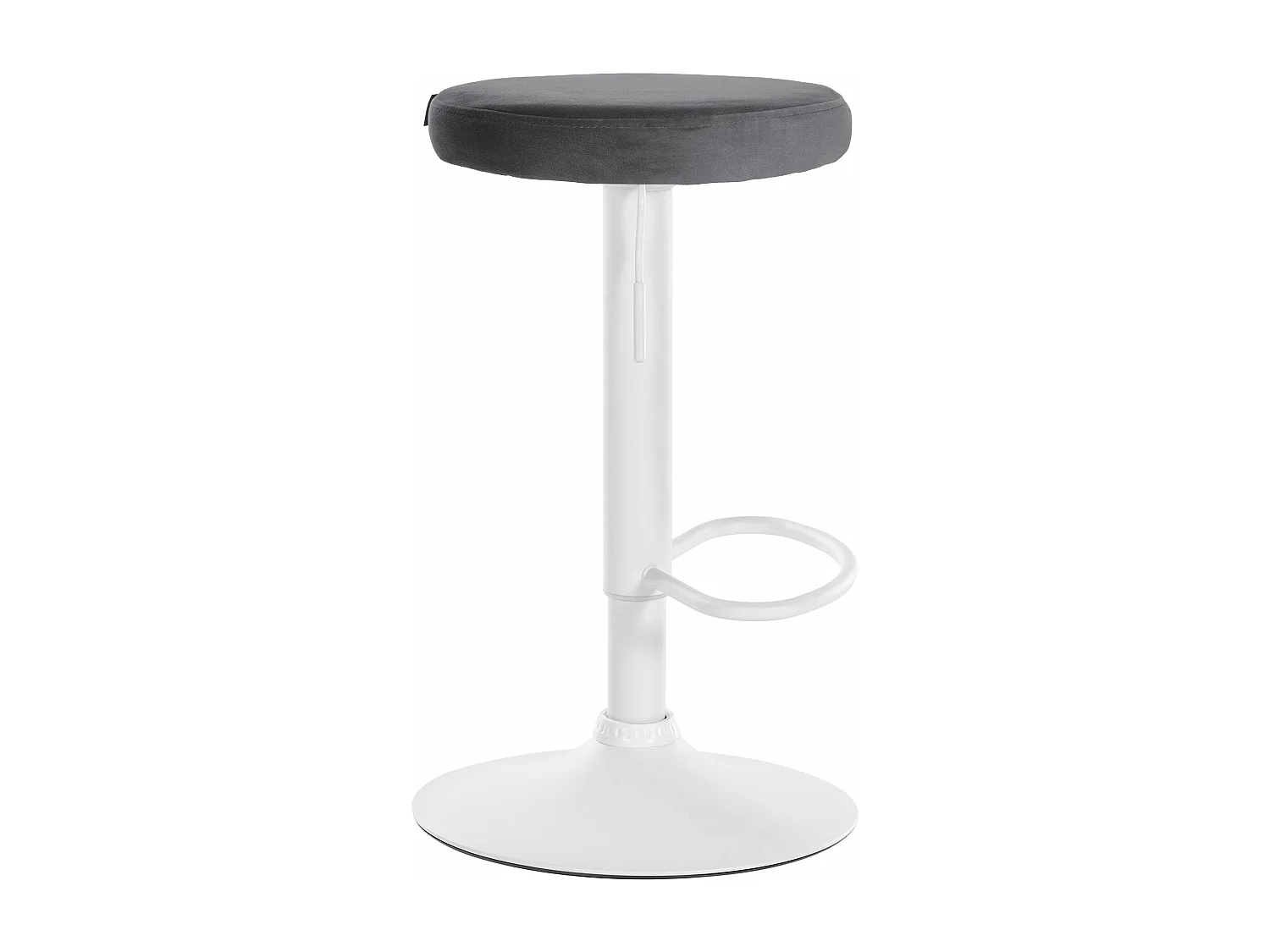 Tabouret de bar - Velours & Blanc - Gris foncé - Ponte