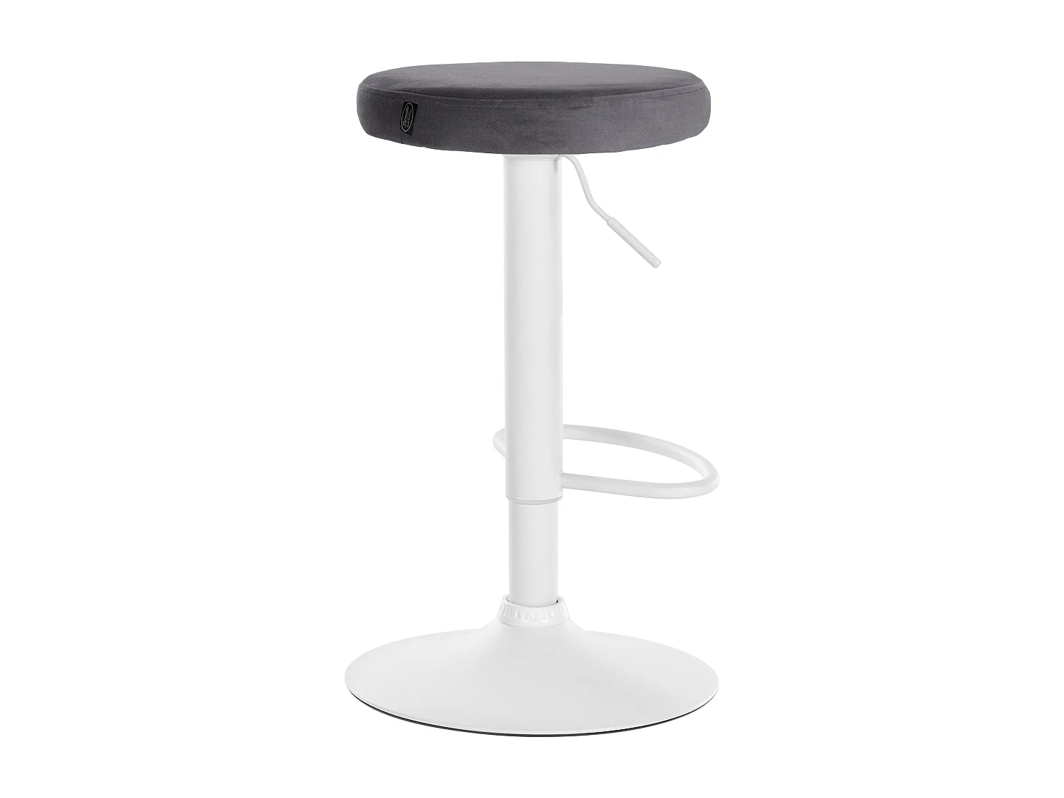 Tabouret de bar - Velours & Blanc - Gris foncé - Ponte