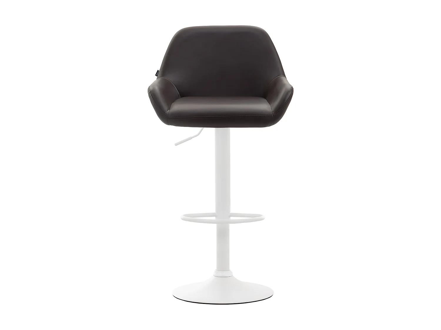 Lot de 2  Tabouret de bar - Similicuir (PVC) & Métal noir mat - Marron - Braga