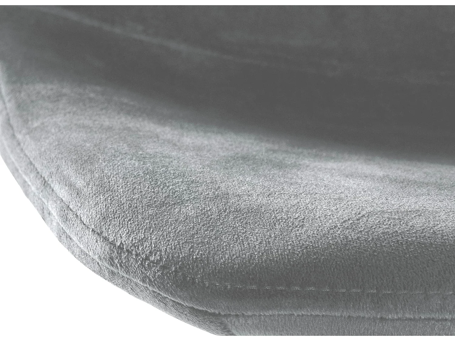 Lot de 2  Tabouret de bar - Velours & Métal blanc mat - Gris - Divo