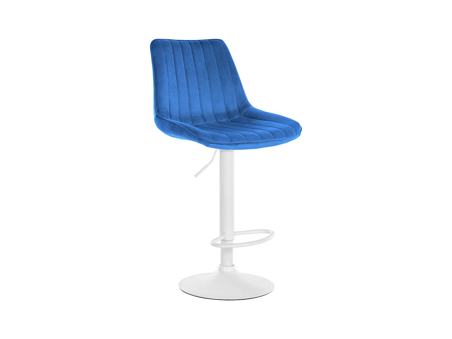 Tabouret de bar - Velours & Blanc - Bleu - Toni