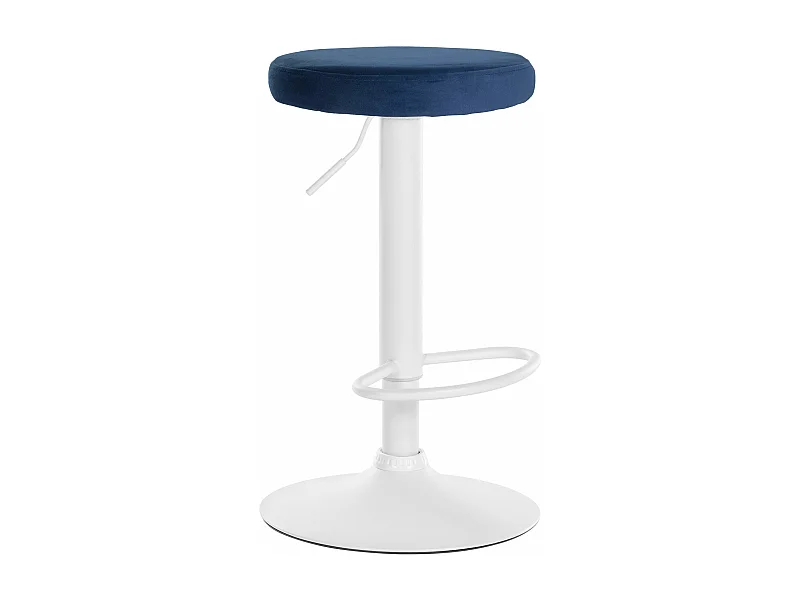 Tabouret de bar - Velours & Blanc - Bleu - Ponte