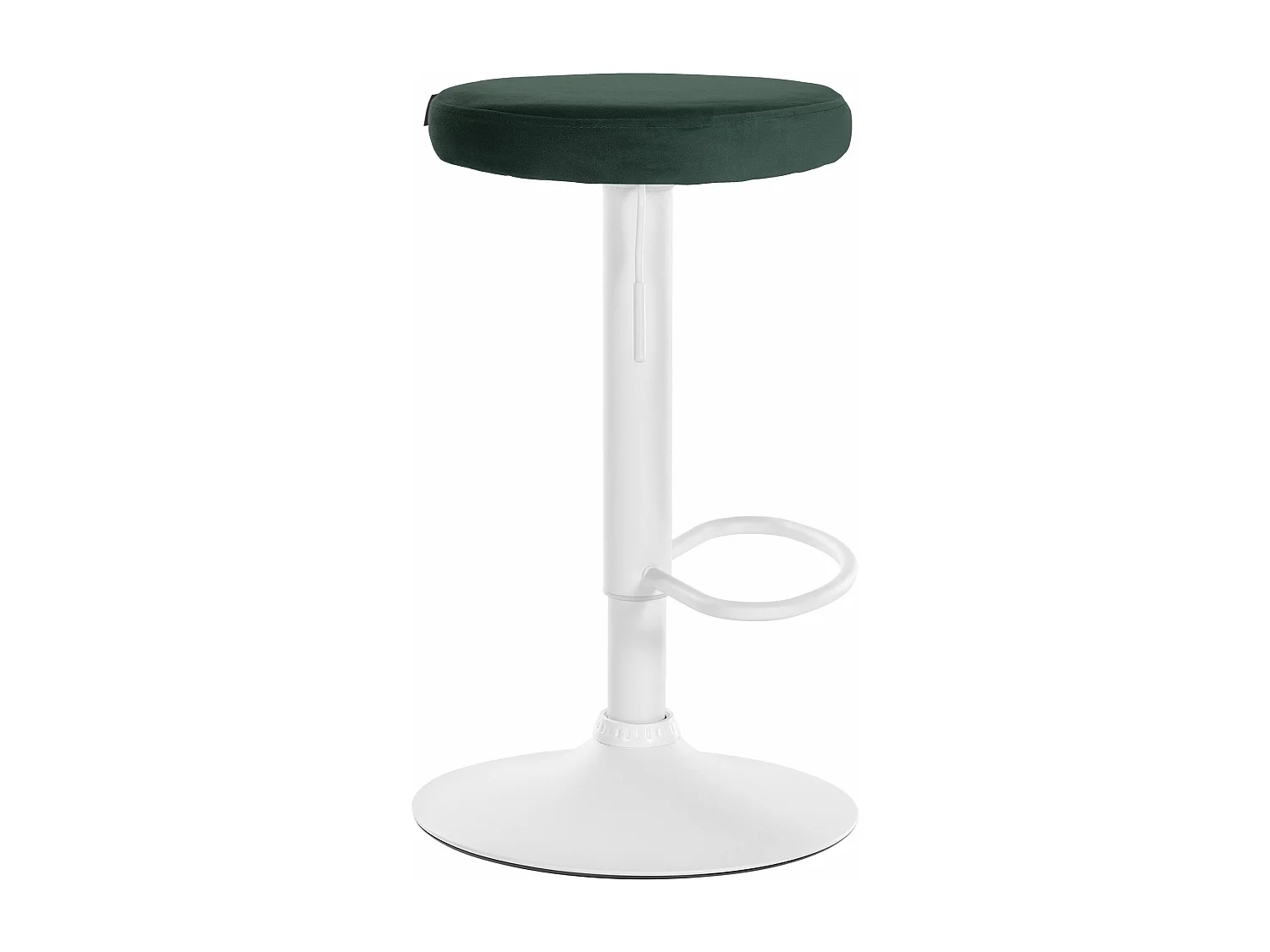 Lot de 2  Tabouret de bar - Velours & Métal blanc mat - Vert - Ponte