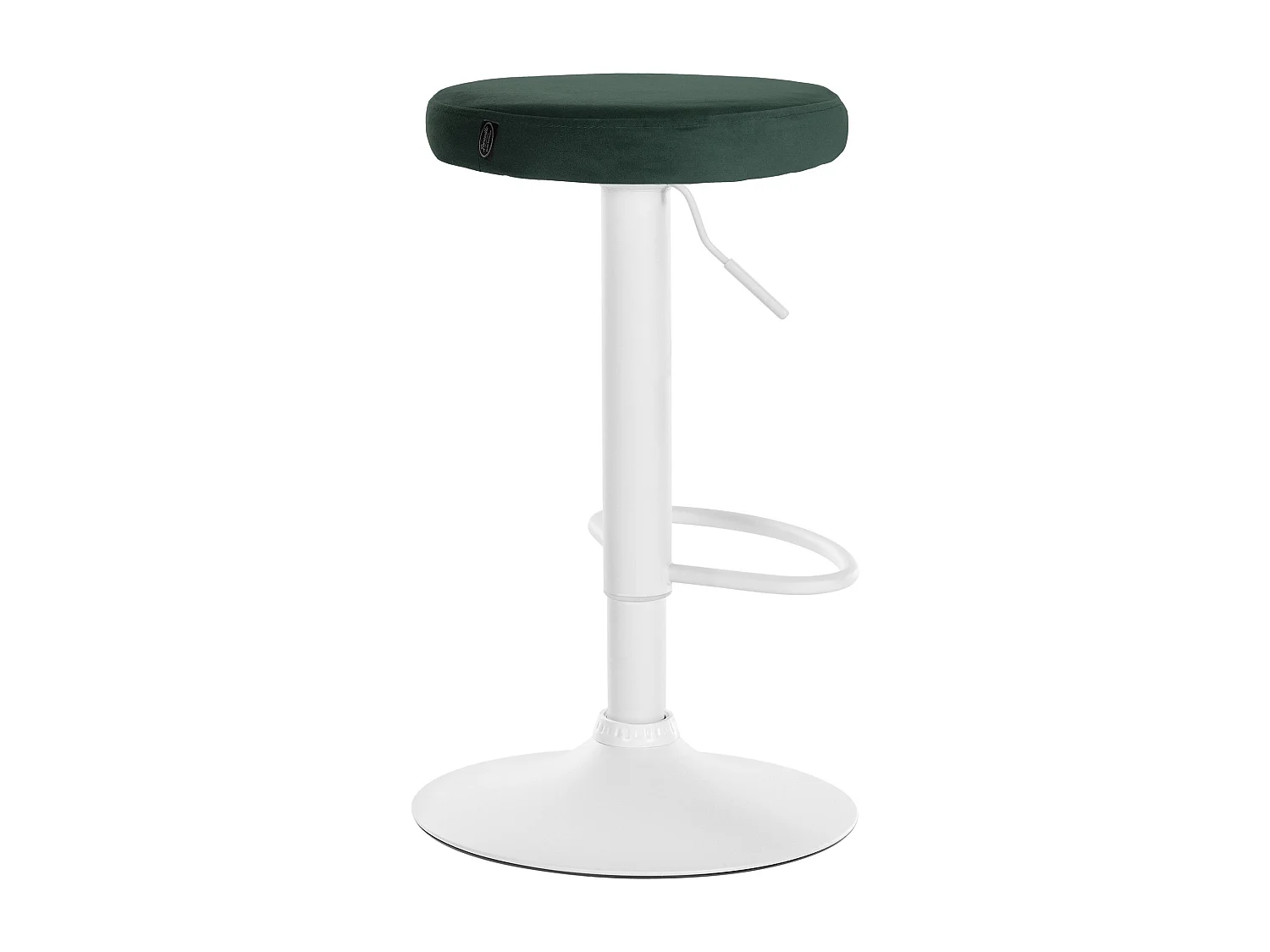 Lot de 2  Tabouret de bar - Velours & Métal blanc mat - Vert - Ponte