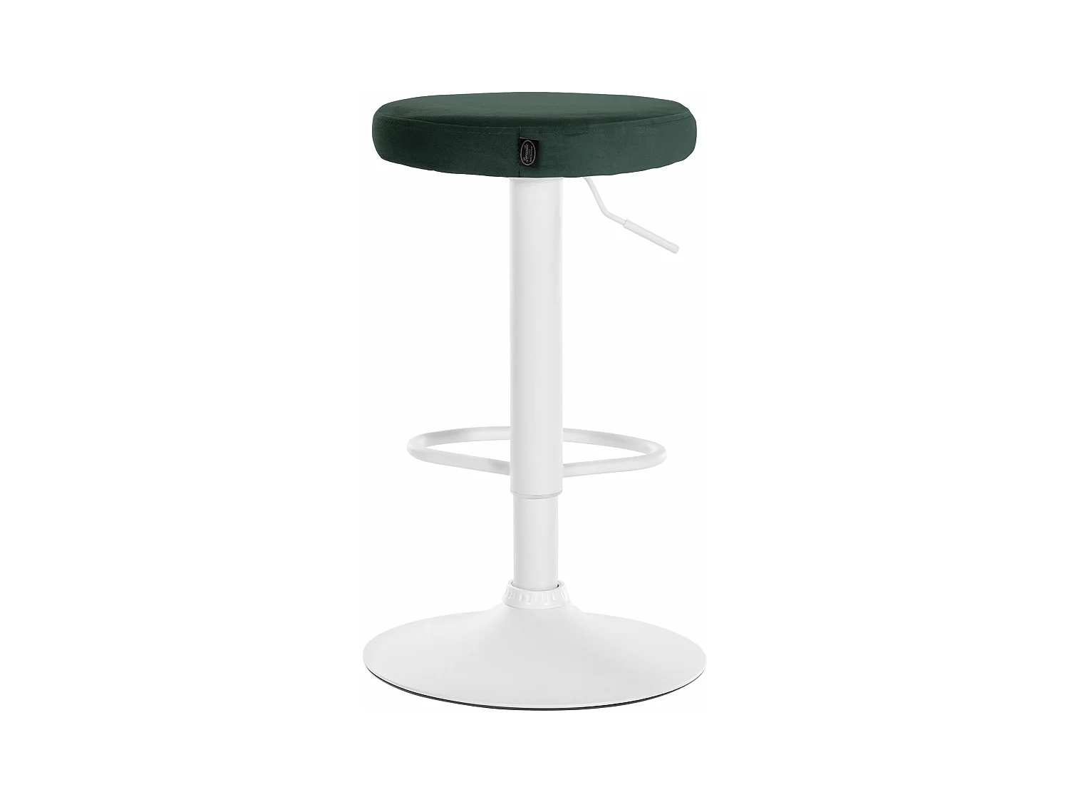 Lot de 2  Tabouret de bar - Velours & Métal blanc mat - Vert - Ponte