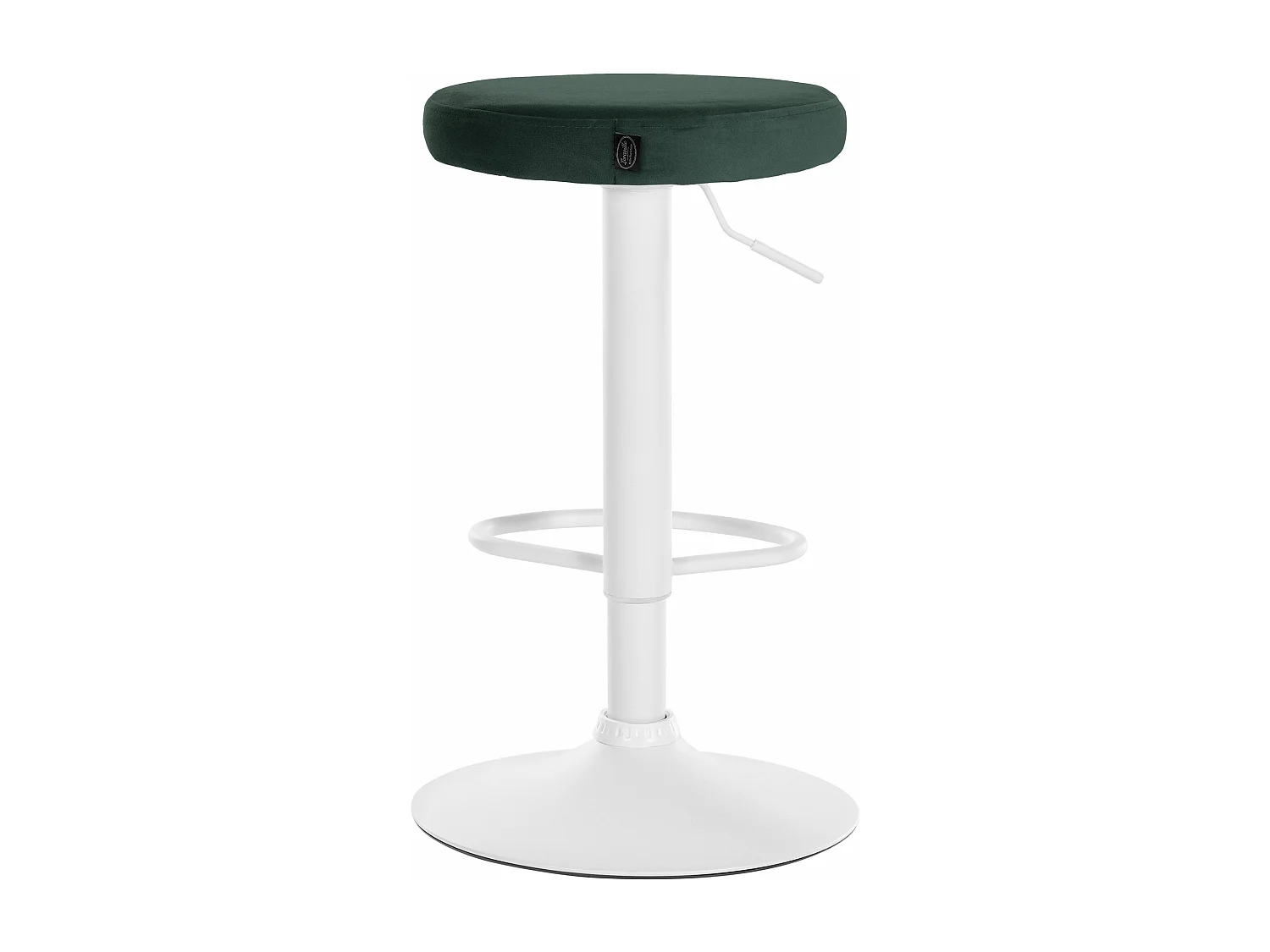 Lot de 2  Tabouret de bar - Velours & Métal blanc mat - Vert - Ponte