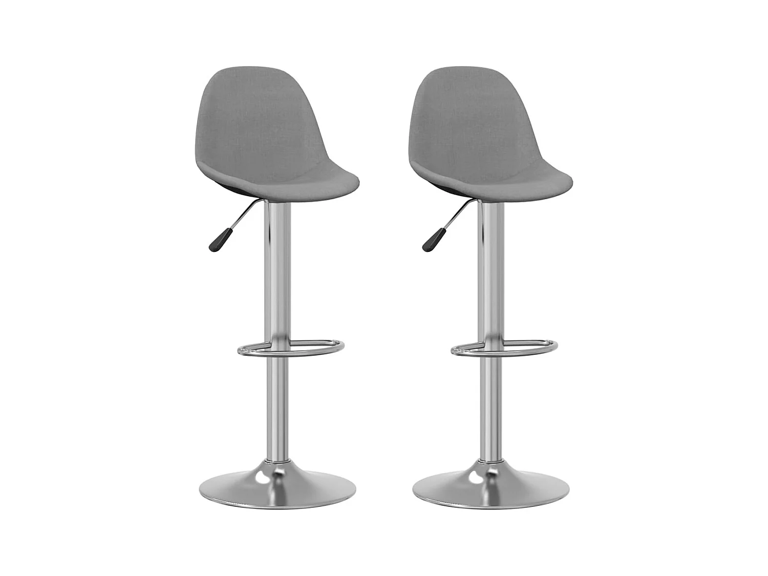 Tabourets de bar lot de 2 gris tissu