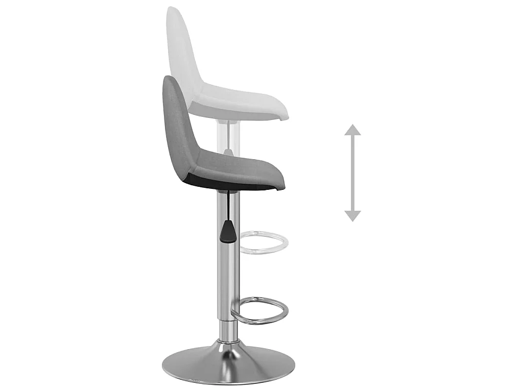 Sgabelli da Bar 2 pz in Tessuto Grigio