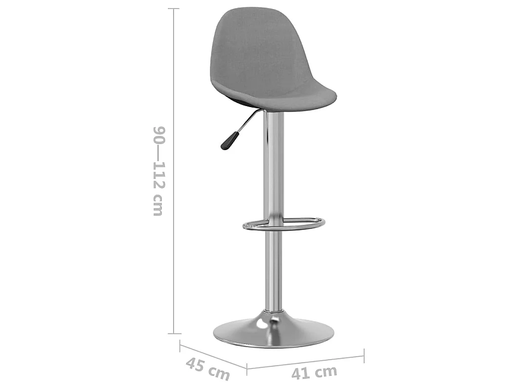 Sgabelli da Bar 2 pz in Tessuto Grigio