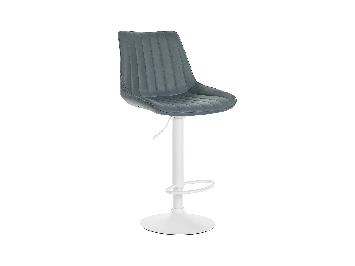 Tabouret de bar - Similicuir & Blanc - Gris - Toni