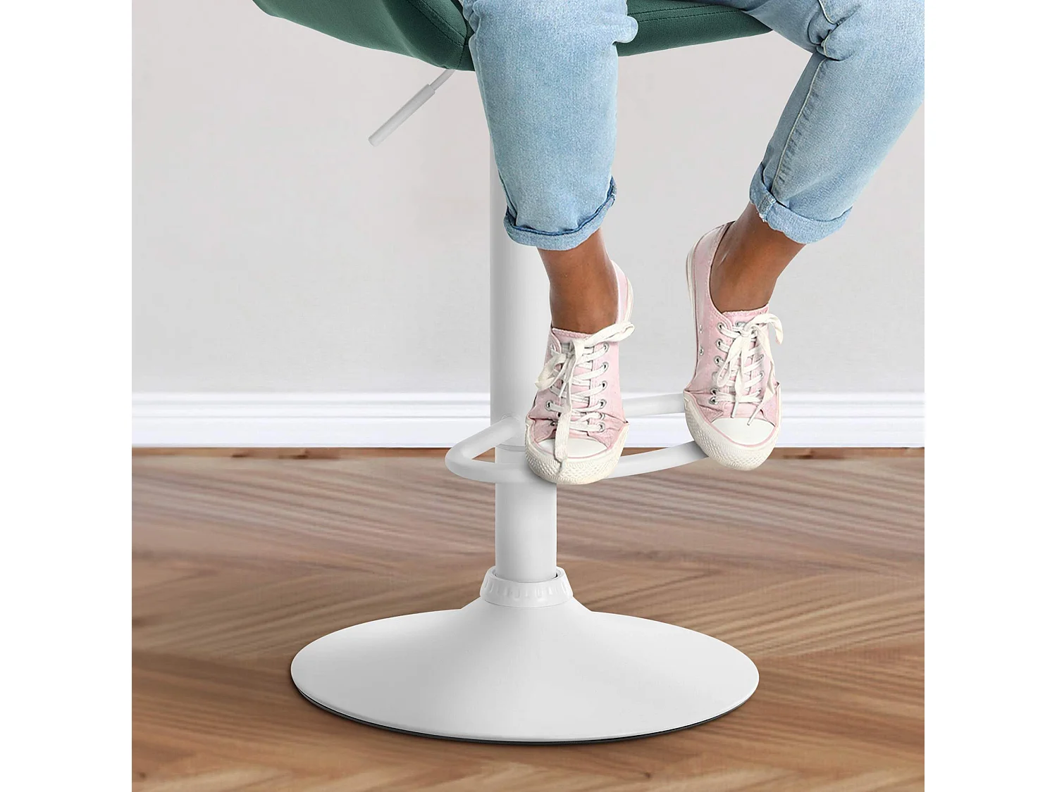 Lot de 2  Tabouret de bar - Velours - Vert foncé - Braga