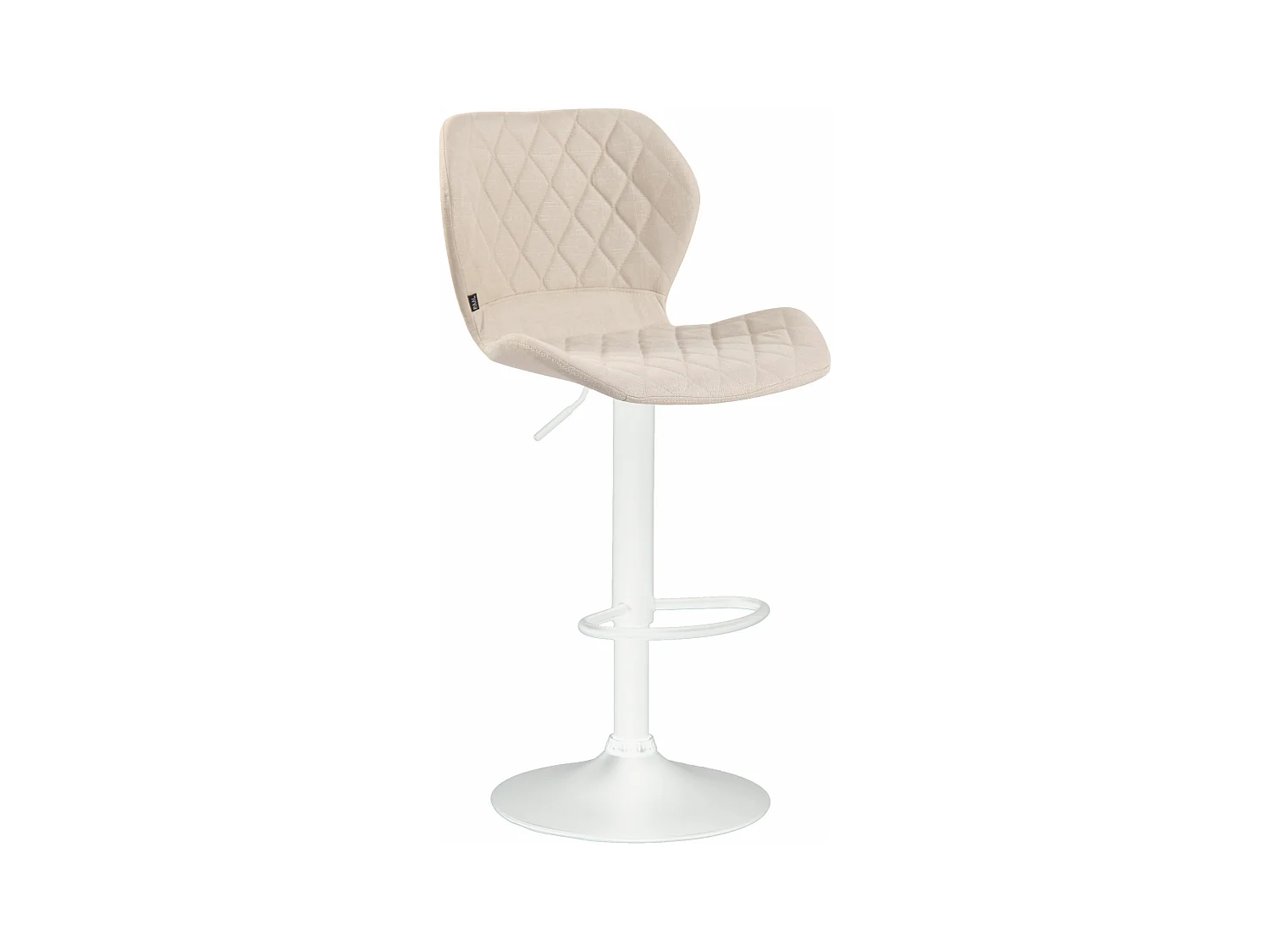 Tabouret de bar - Tissu & Blanc - Crème - Cork