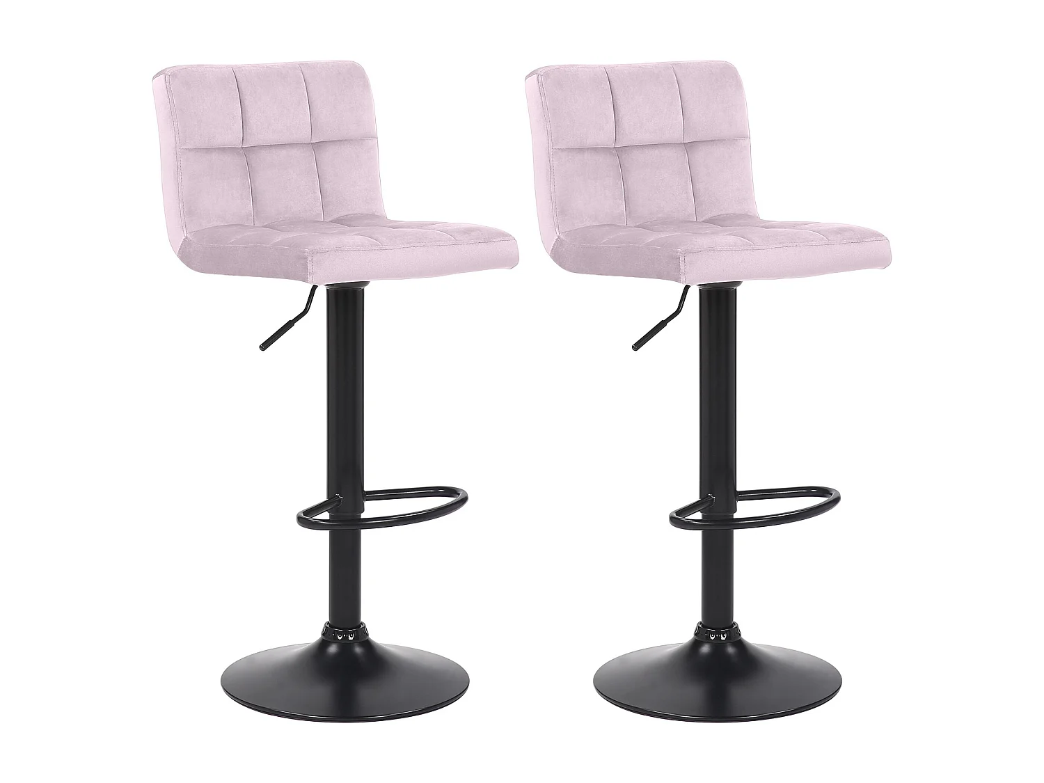 Lot de 2  Tabouret de bar - Velours - Rose - Feni