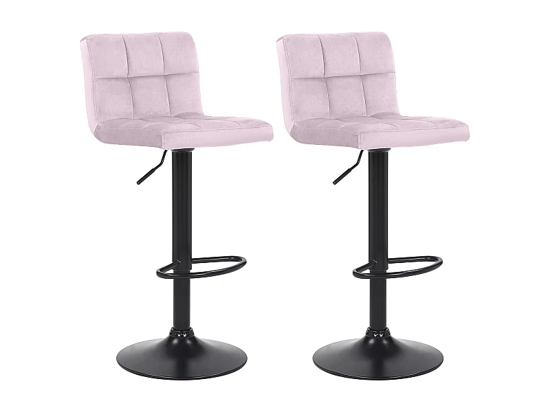Lot de 2  Tabouret de bar - Velours - Rose - Feni