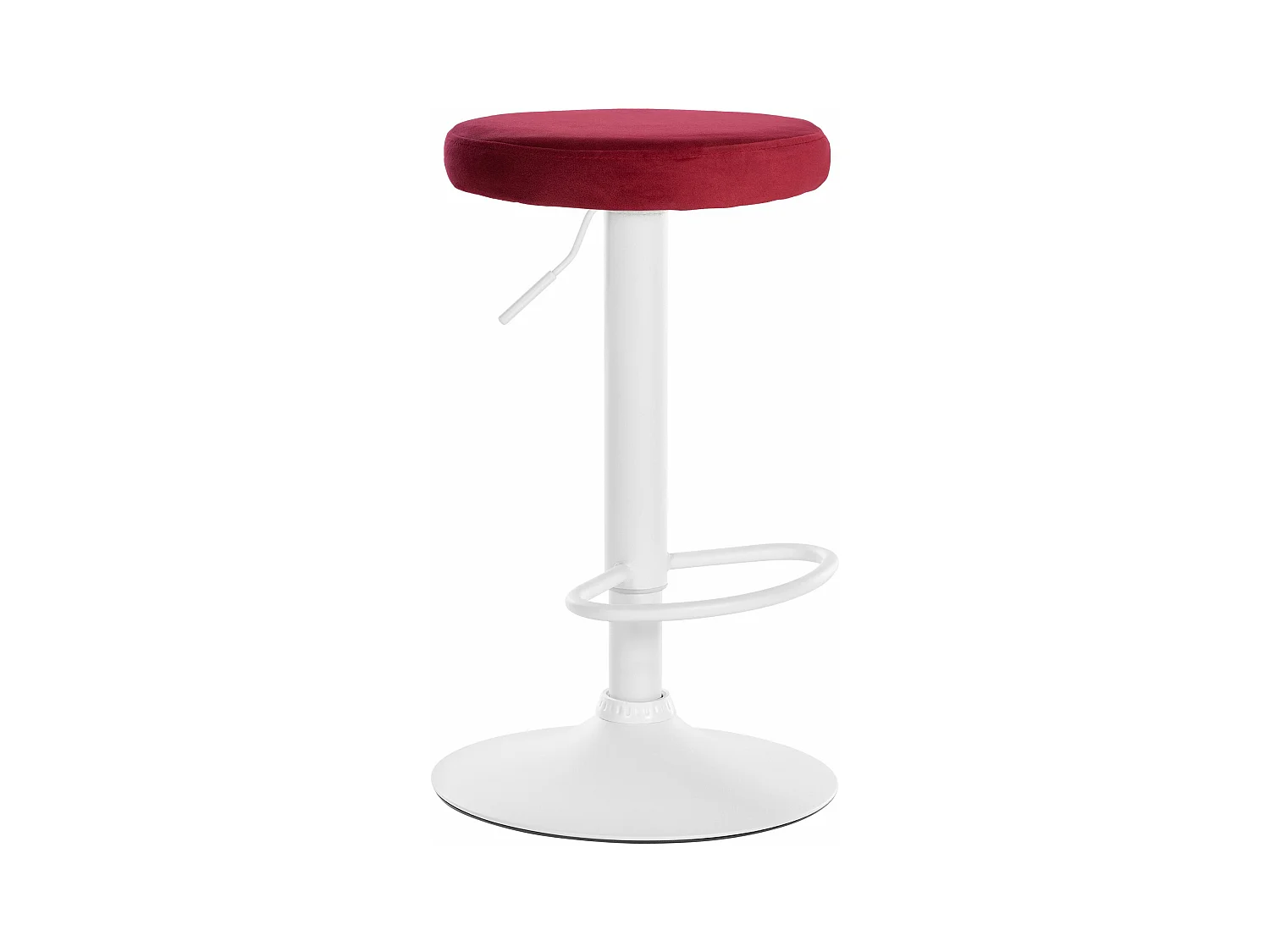 Tabouret de bar - Velours & Blanc - Rouge - Ponte