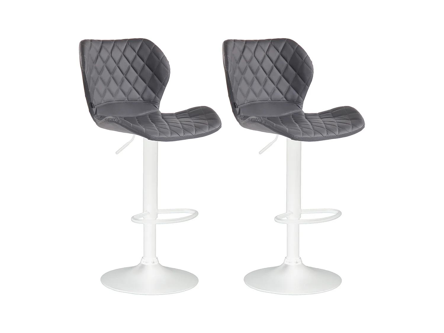 Lot de 2  Tabouret de bar - Similicuir & Métal - Gris - Cork