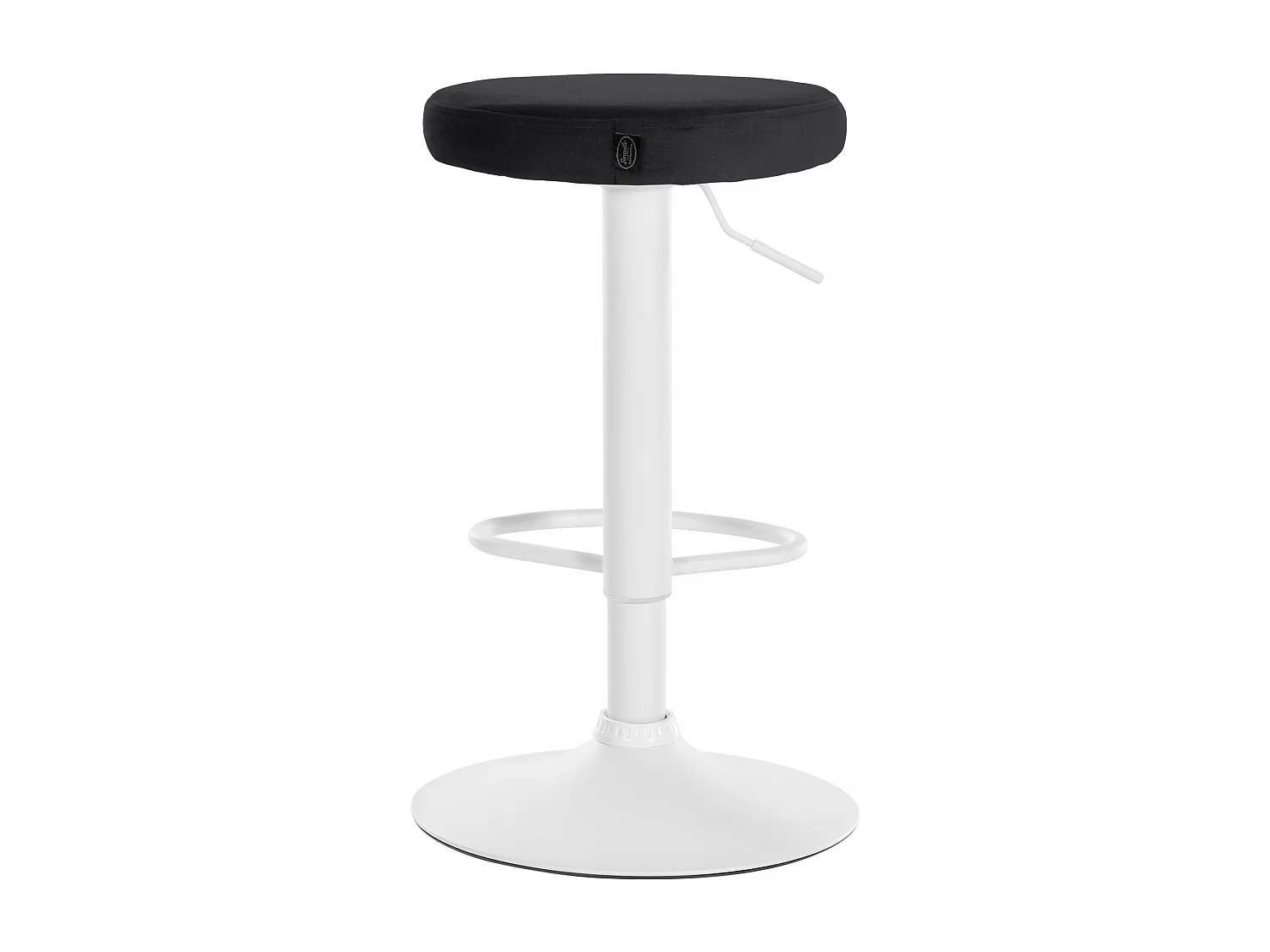 Lot de 2  Tabouret de bar - Velours & Métal blanc mat - Noir - Ponte