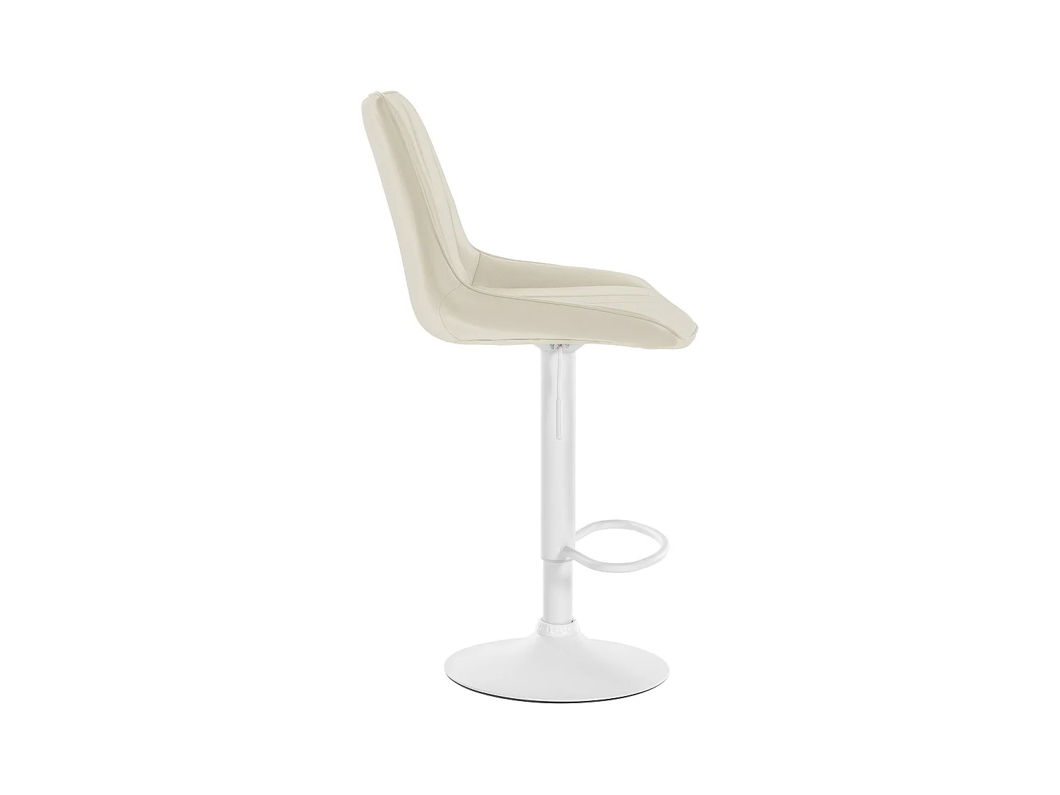 Tabouret de bar - Similicuir & Blanc - Crème - Toni