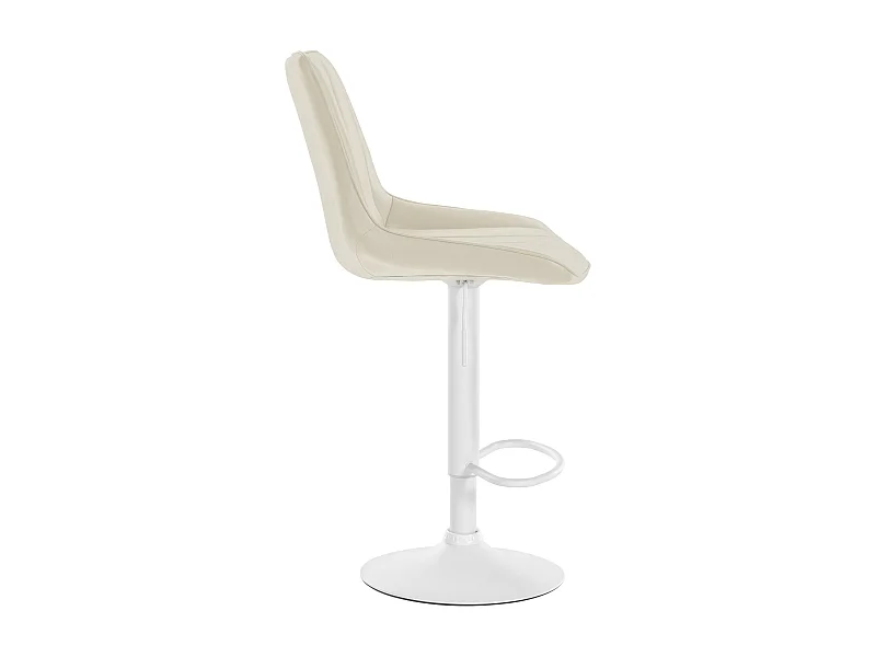 Tabouret de bar - Similicuir & Blanc - Crème - Toni
