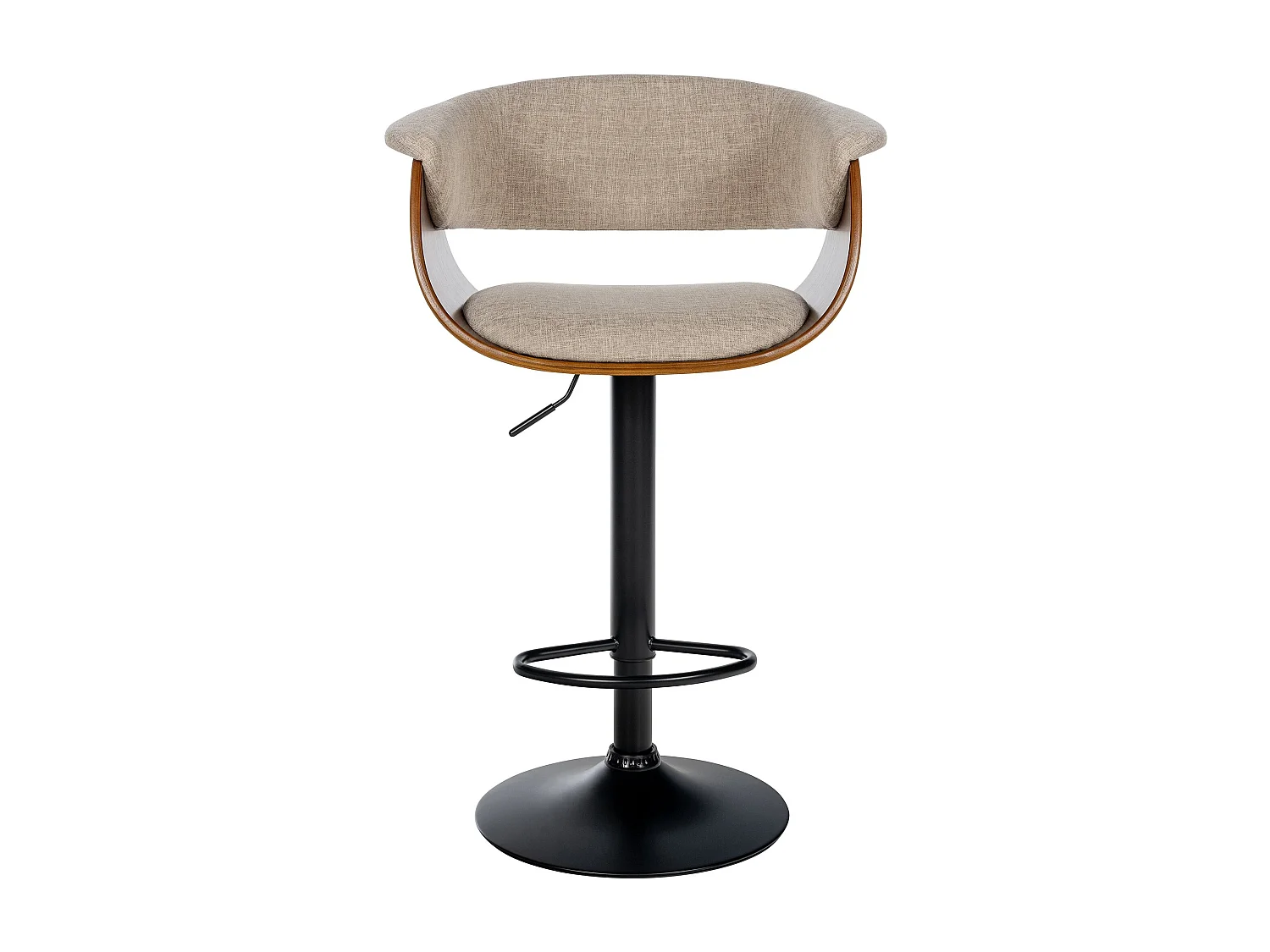 Lot de 2  Tabouret de bar - Tissu - Noyer / Crème - Vestal