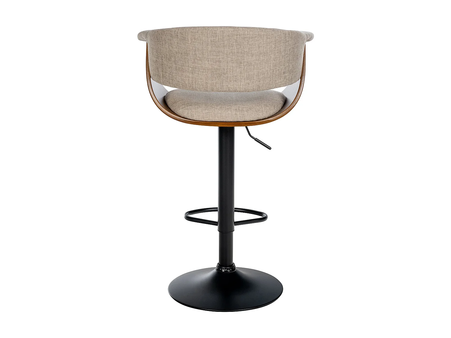 Lot de 2  Tabouret de bar - Tissu - Noyer / Crème - Vestal