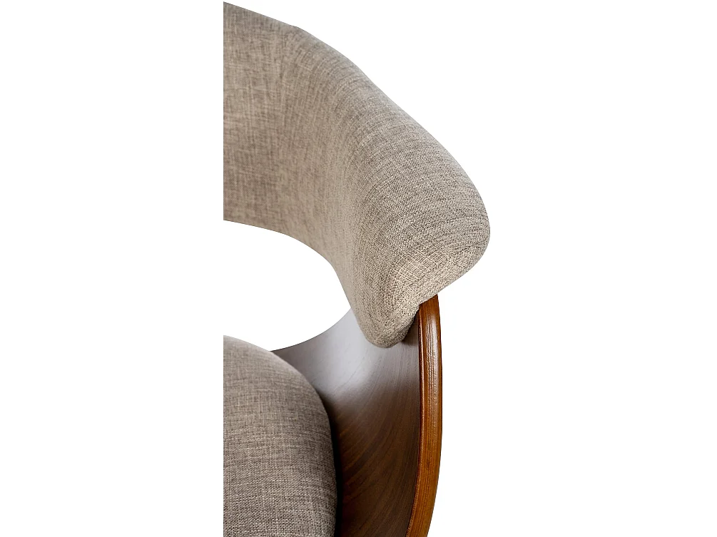 Lot de 2  Tabouret de bar - Tissu - Noyer / Crème - Vestal